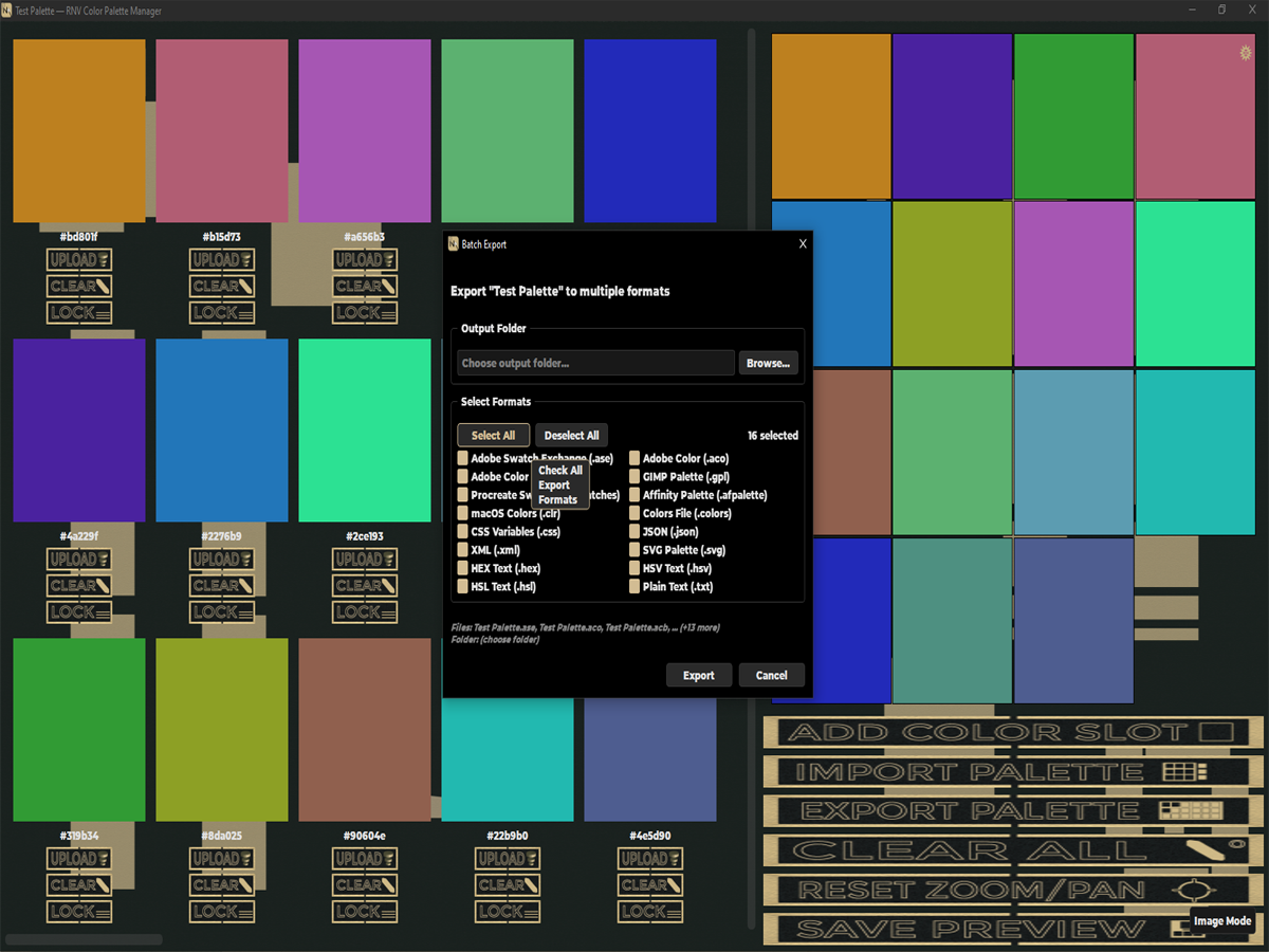 RNV Color Palette Manager screenshot